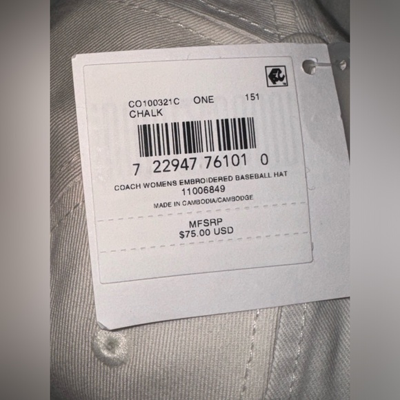 COACH WOMENS EMBROIDERED BASEBALL HAT - Picture 8 of 8